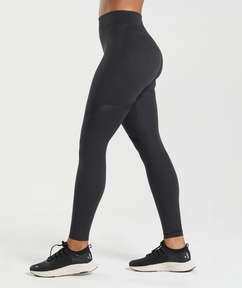 Women's Gymshark Whitney Mesh Leggings Black | CA 50718N